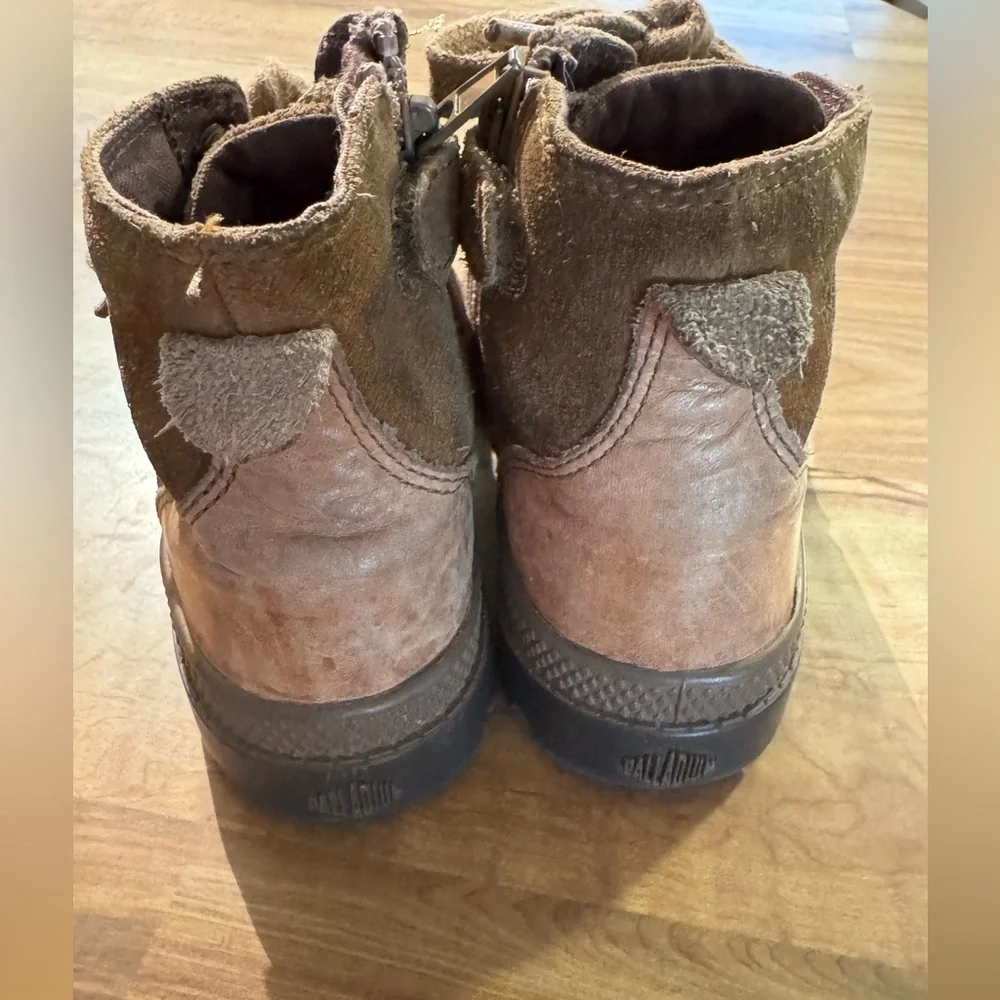 Palladium Kids Brown Suede Lace-Up Boots